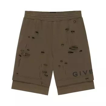 Шорты с дырочками от Givenchy Board, цвет Хаки