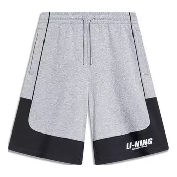 Шорты с графическим цветным блоком Li-Ning, серый