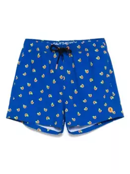 Шорты с графическим принтом Save The Duck, синий
