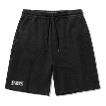 Шорты с графическим узором, трикотажные шорты Li-Ning, черный