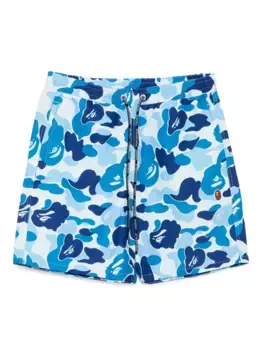 Шорты с графичным принтом A BATHING APE, синий