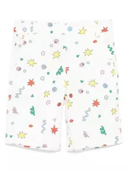 Шорты с иллюстрированным принтом Stella McCartney Kids, белый