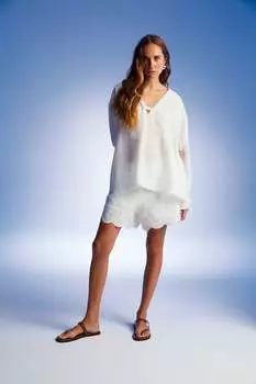 Шорты с каменными деталями Nocturne, белый