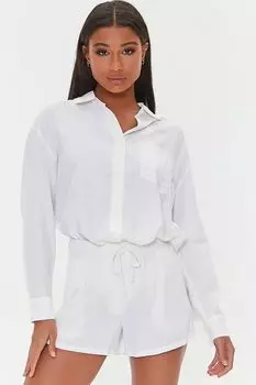 Шорты с карманами на шнурке Forever 21, ванилла