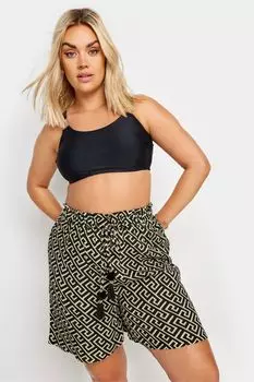 Шорты с кисточками и геометрическим принтом Yours, черный