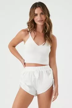 Шорты с кисточками на шнурке Forever 21, слоновая кость