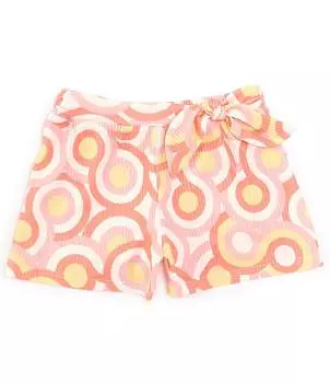 Шорты с круглым принтом и завязками по бокам Peek Little/Big Girls 2T-10, розовый