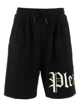 Шорты с кулиской и логотипом Pleasures, черный