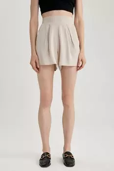 Шорты с льном Defacto, бежевый