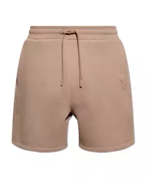 Шорты с логотипом Ami Paris, коричневый