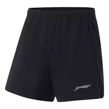 Шорты с логотипом для бега Li-Ning, черный