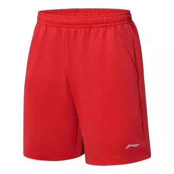 Шорты с логотипом для настольного тенниса трикотажные шорты Li-Ning, красный