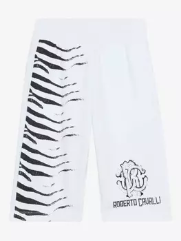 Шорты с логотипом Roberto Cavalli Junior, белый