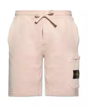 Шорты с логотипом Stone Island, бежевый