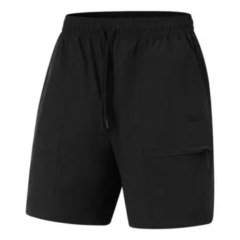 Шорты с логотипом, водонепроницаемые, свободного покроя Li-Ning, черный