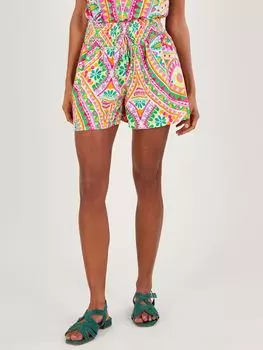 Шорты с мозаичным принтом Monsoon, розовый/мульти