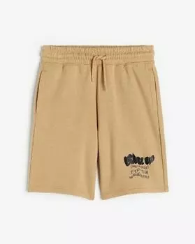 Шорты с надписью уровень H&M Level Up Open, бежевый