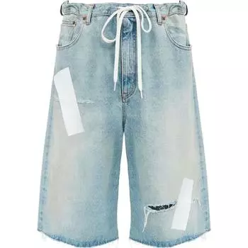 Шорты с нашивкой-логотипом MM6 Maison Margiela, светло-голубой
