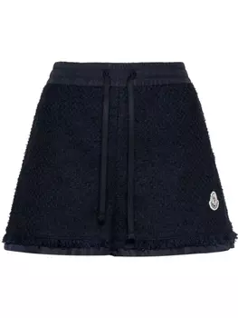 Шорты с нашивкой-логотипом Moncler, синий