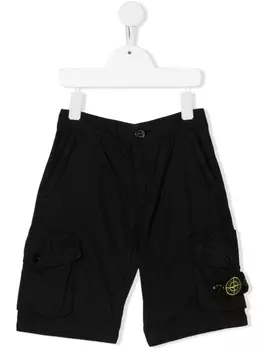 Шорты с нашивкой-логотипом Stone Island Junior, черный