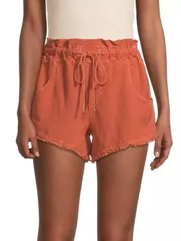 Шорты с Необработанными Краями Young Fabulous &amp; Broke Izzy из смесовой льняной ткани, оранжевый