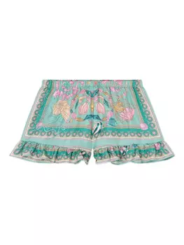 Шорты с оборками Versace Kids Underwater Barocco, зеленый