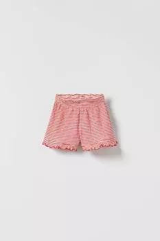 Шорты с оборками Zara, красный