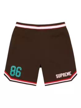Шорты с отделкой в полоску Supreme, коричневый