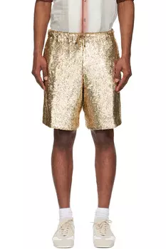 Шорты с пайетками Dries Van Noten, золотой