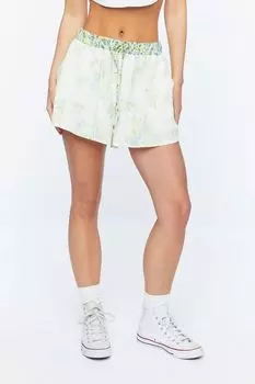 Шорты с перевернутым цветочным принтом Forever 21, ванилла