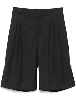 Шорты с пирсингом в тонкую полоску от Mugler, серый