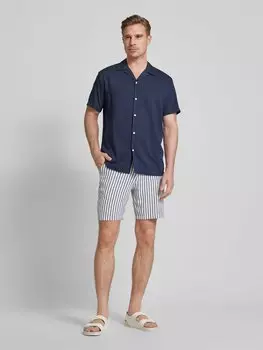 Шорты с полосатым узором и шнурком SELECTED HOMME, синий