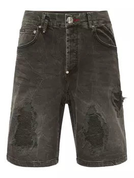 Шорты с потертостями Philipp Plein, серый