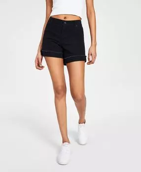 Шорты с потертыми манжетами и высокой посадкой для юниоров Celebrity Pink, черный