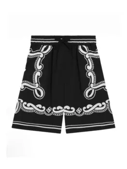 Шорты с принтом банданы Dolce & Gabbana Kids, черный