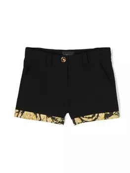 Шорты с принтом Barocco Versace Kids, черный