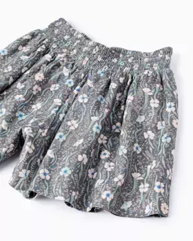 Шорты с принтом для девочки на резинке на талии Zippy, темно-серый