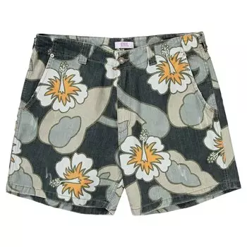 Шорты с принтом ERL Серый гибискус