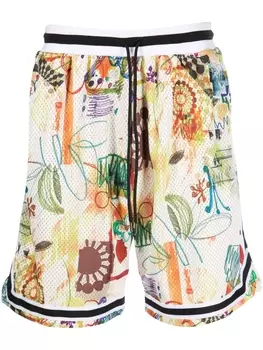Шорты с принтом Game Scribble John Elliott, белый