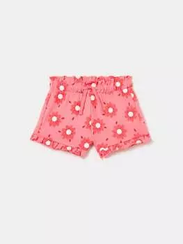 Шорты с принтом и кулиской Fagottino, цвет grapefruit pink