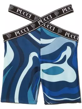 Шорты с принтом «мармо» PUCCI, синий