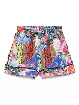 Шорты с принтом NISSA, красный