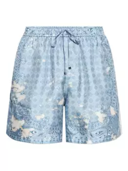 Шорты с принтом пейсли и завязками AMIRI, синий