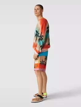 Шорты с принтом по всей поверхности, модель POPELINE Barrow, темно-оранжевый