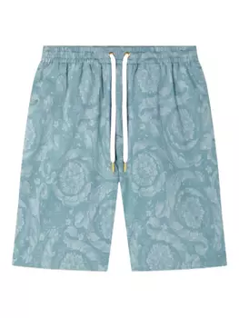 Шорты с принтом Versace Barocco, синий