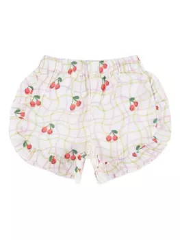 Шорты с принтом вишни Stella McCartney Kids, белый