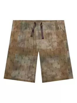 Шорты с принтом WU Needles, коричневый