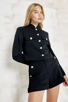 Шорты с пуговицами River Island, черный