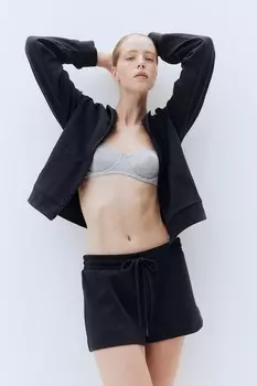 Шорты с вафельной структурой H&M, черный