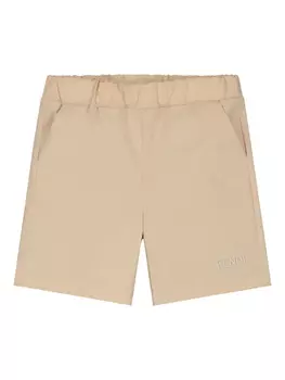 Шорты с вышитым логотипом Fendi Kids, коричневый